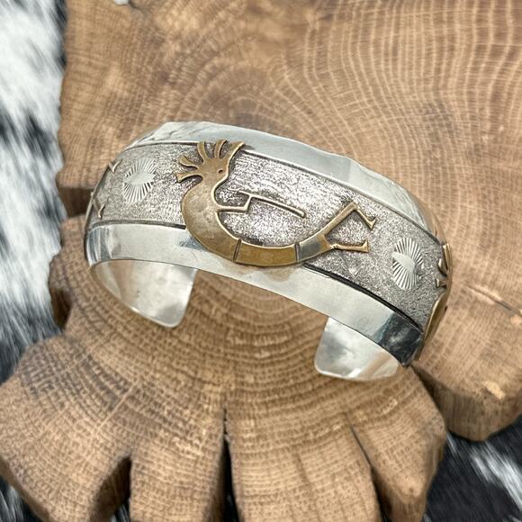 1990s VIRGIL REEDER Navajo Sterling Silver & Gold Filled...